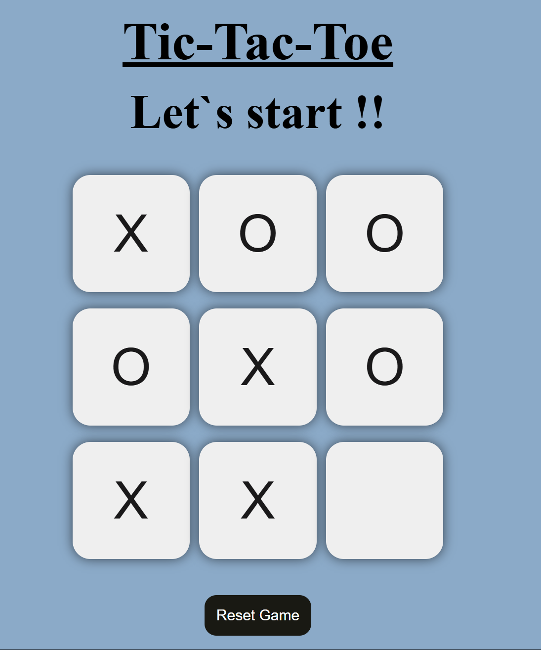 Tic Tac Toe Game