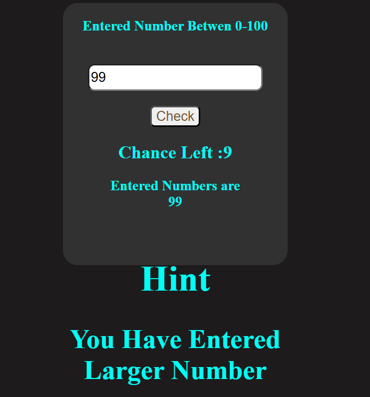 Guess The Number Game